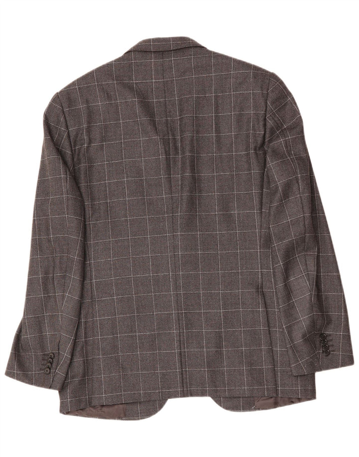 CORNELIANI Chaqueta tipo blazer de 2 botones para hombre IT 50 Lana virgen a cuadros grises grandes