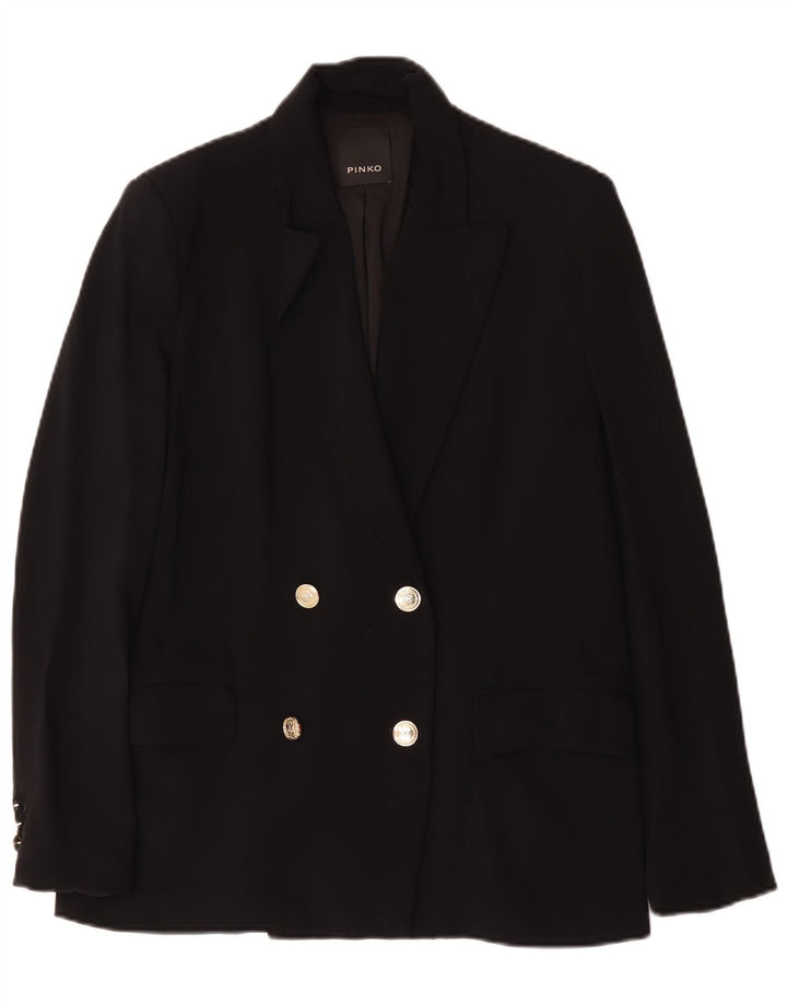 Pinko Womens Double Breasted Blazer Jacket IT 42 Medium Black Polyester