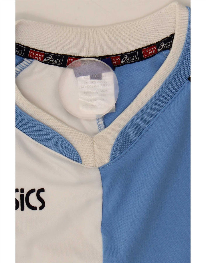 Asics Mens Graphic T-Shirt Top Medium Blue Colourblock Polyester