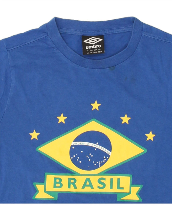 UMBRO Boys Graphic T-Shirt Top 12-13 Years Blue Vintage Umbro and Second-Hand Umbro from Messina Hembry 