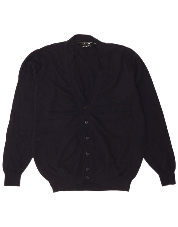 Męski sweter rozpinany Massimo Dutti XL granatowo-wełniany