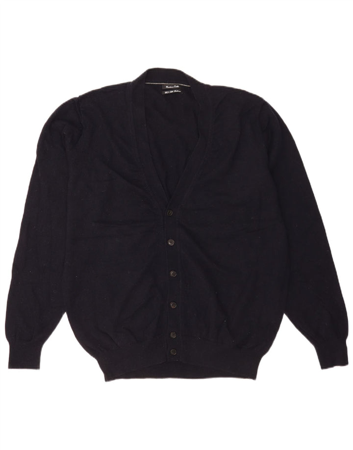 Męski sweter rozpinany Massimo Dutti XL granatowo-wełniany