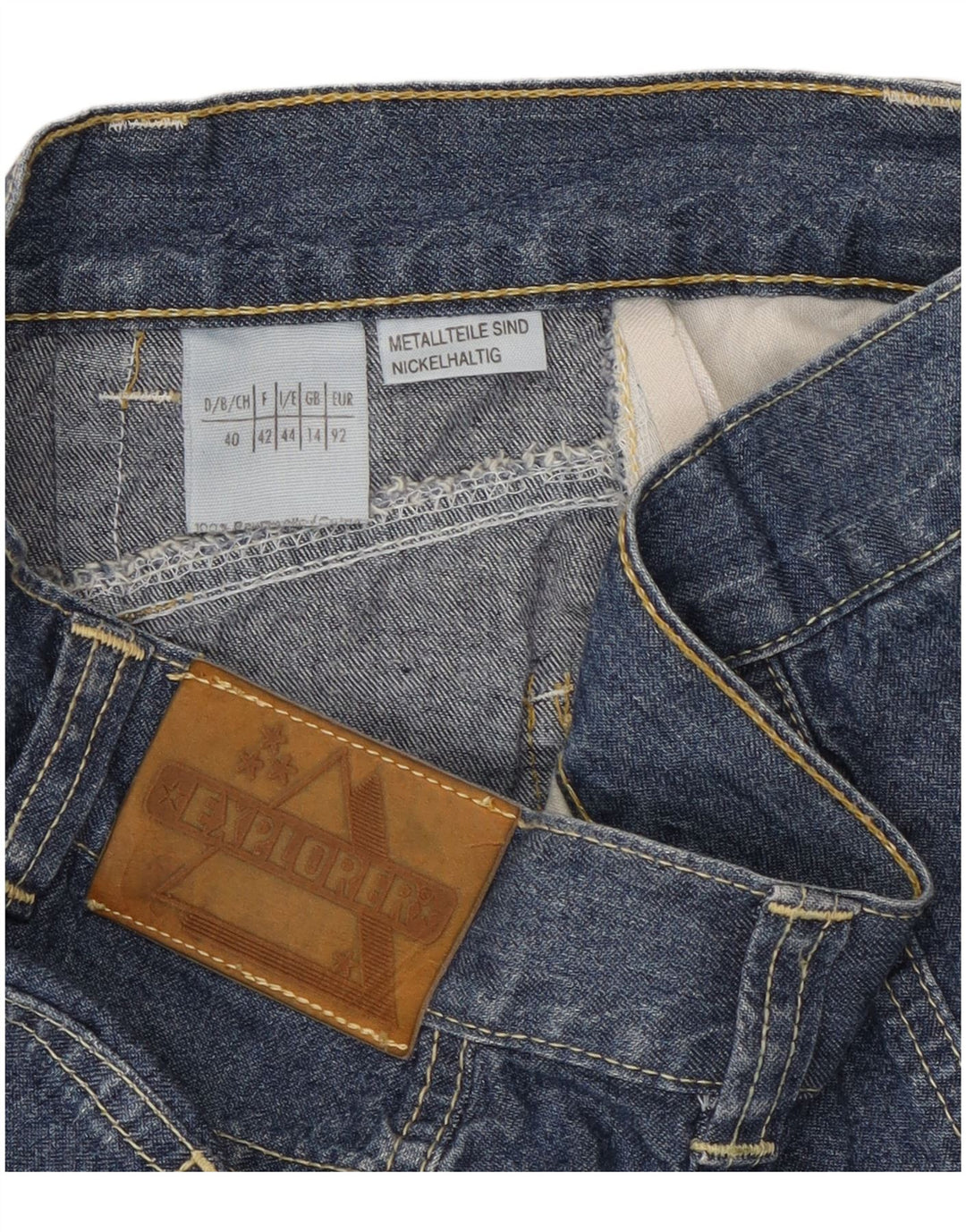EXPLORER Womens Denim Skirt UK 14 Medium W30 Blue Cotton