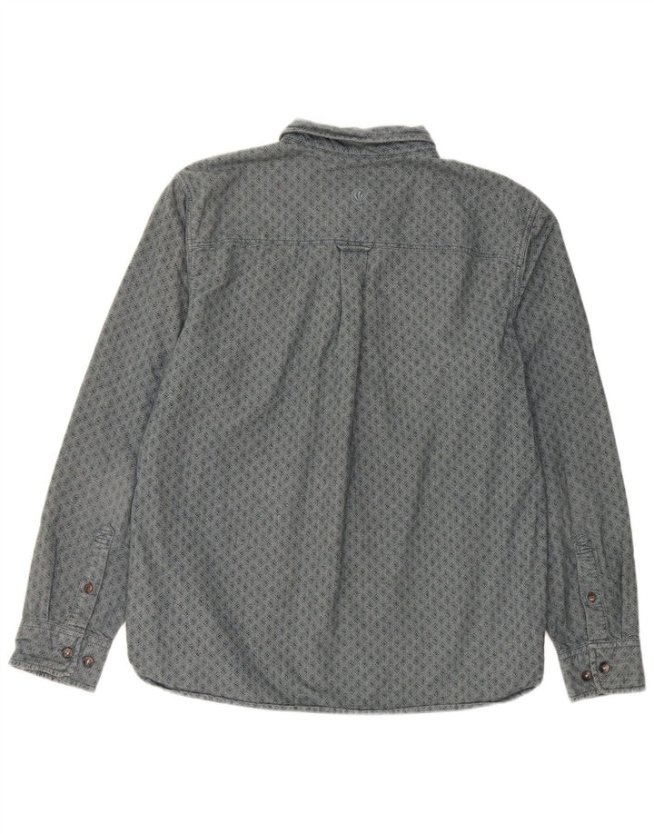 Fat Face Mens Shirt Large Grey Geometric Cotton