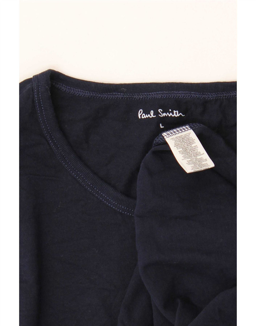 Paul Smith Mens T-Shirt Top Large Navy Blue Cotton