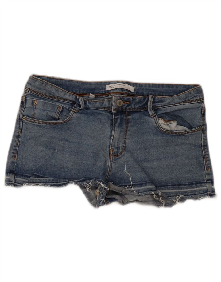Zara Womens Denim Hot Pants EU 42 Large W32 Blue