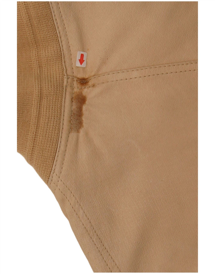 Conbipel Mens Leather Jacket IT 50 Large Beige Leather