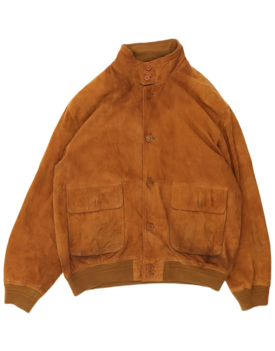 Vintage Mens Suede Bomber Jacket IT 54 2XL Brown