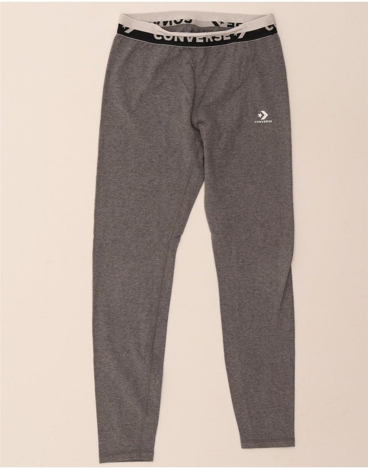 CONVERSE Womens Graphic Leggings UK 12 Medium Grey Cotton Vintage Converse and Second-Hand Converse from Messina Hembry 