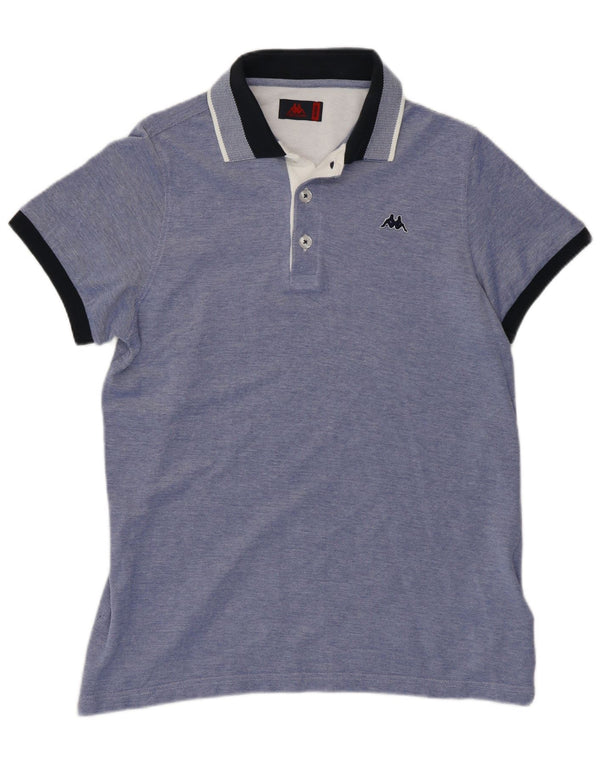 Kappa Herren-Poloshirt aus mittelblauer Colourblock-Baumwolle