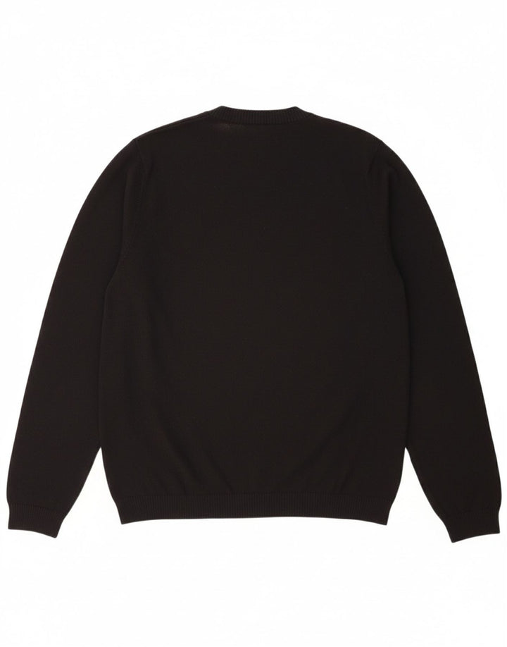 ADIDAS Mens V-Neck Jumper Sweater Medium Black
