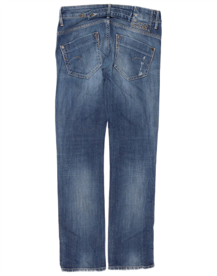 G-STAR Womens Distressed Straight Jeans W29 L30 Blue