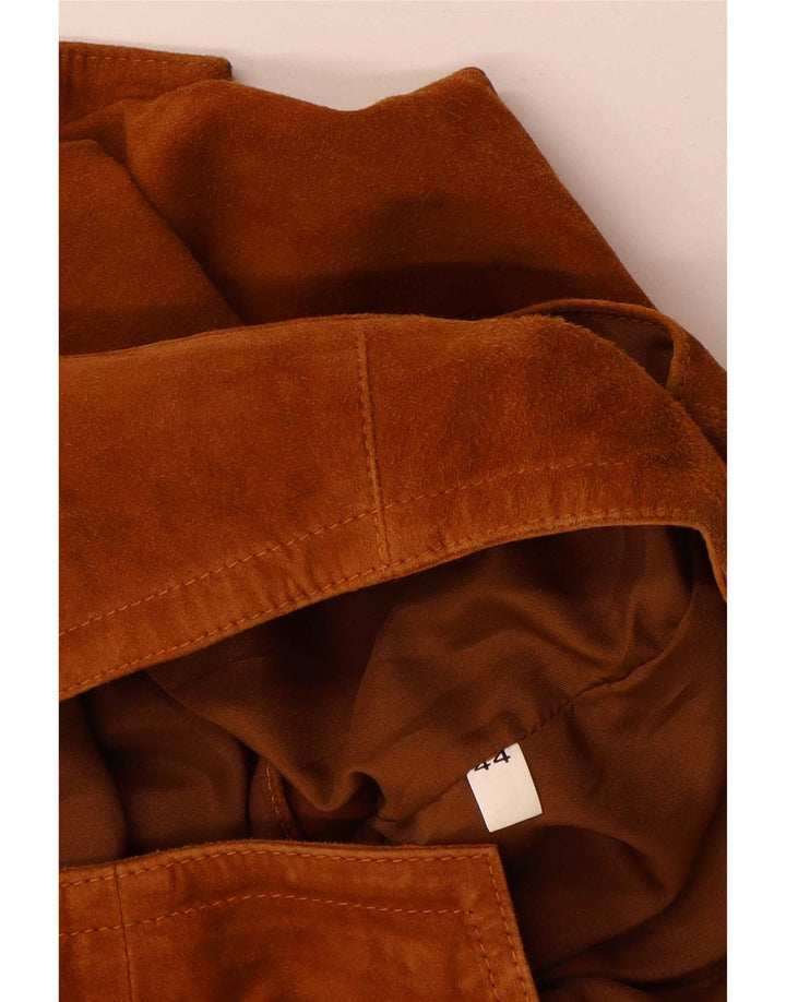 Save The Forest Womens Crop Suede Waistcoat IT 44 Medium Brown