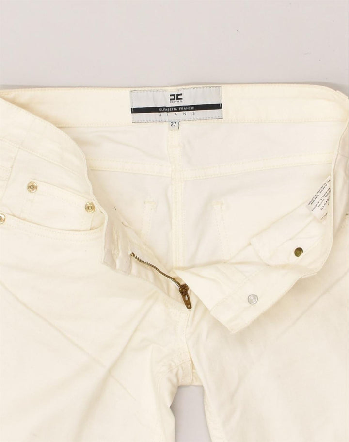 ELISABETTA FRANCHI Womens Slim Jeans W27 L26 White Cotton | Vintage Elisabetta Franchi | Thrift | Second-Hand Elisabetta Franchi | Used Clothing | Messina Hembry 