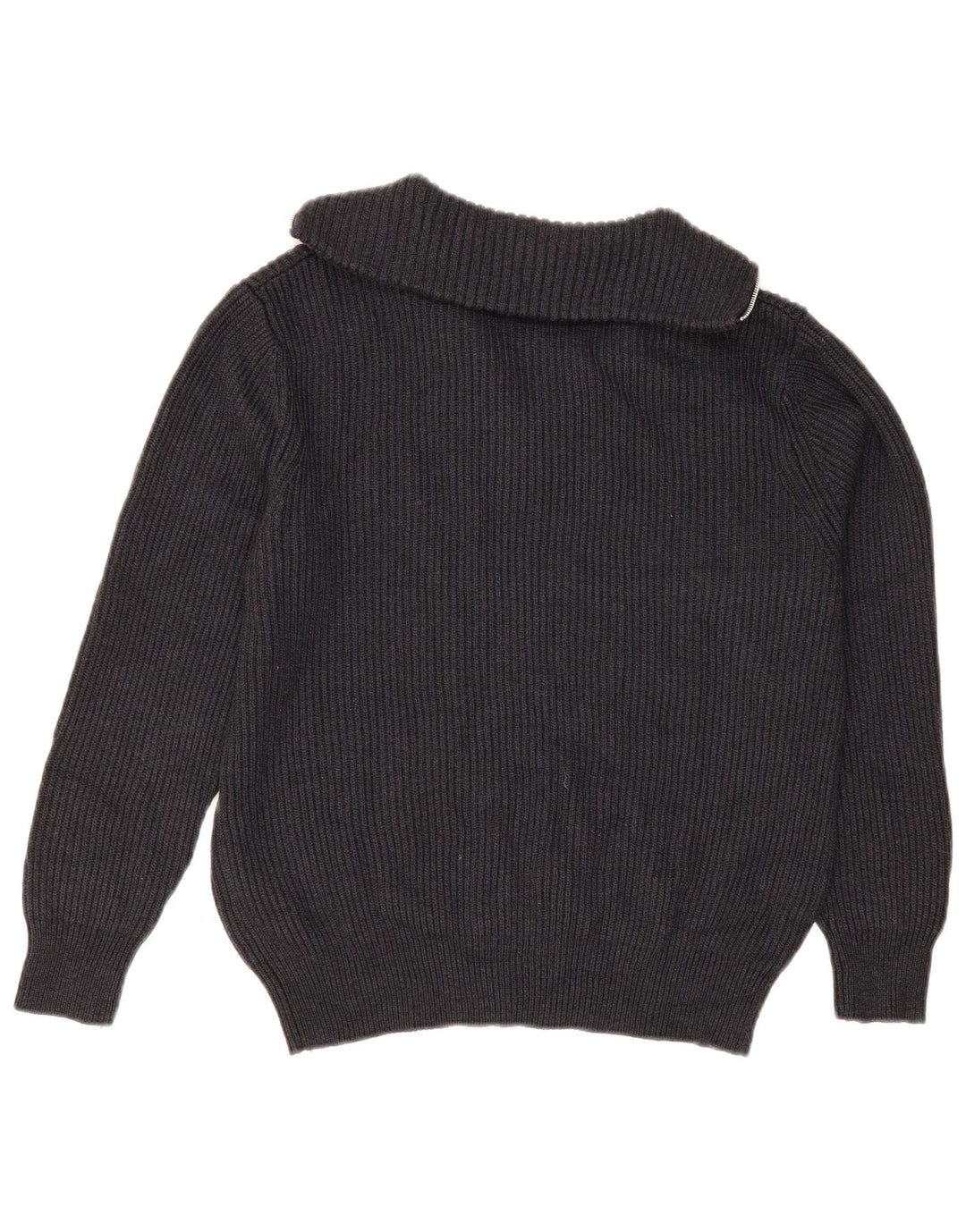 Zara Mens Zip Neck Jumper Sweater Small Gris Poliéster