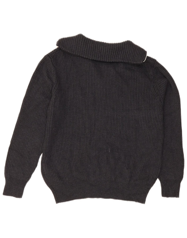 Zara Mens Zip Neck Jumper Sweater Small Gris Poliéster
