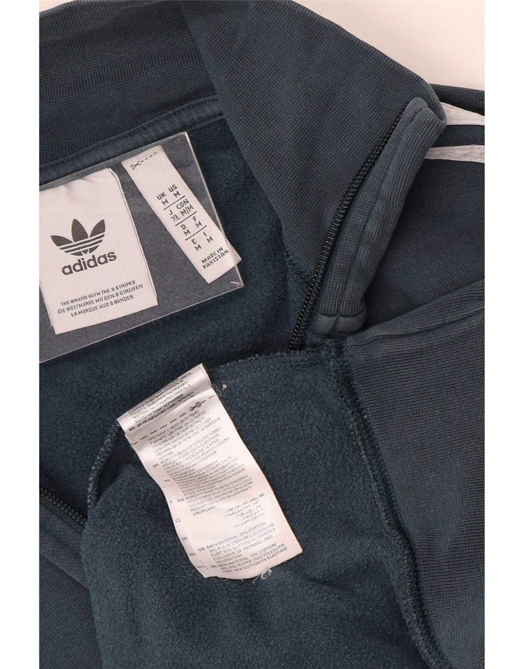 Adidas Sweat-shirt à col zippé pour homme Gris moyen Coton