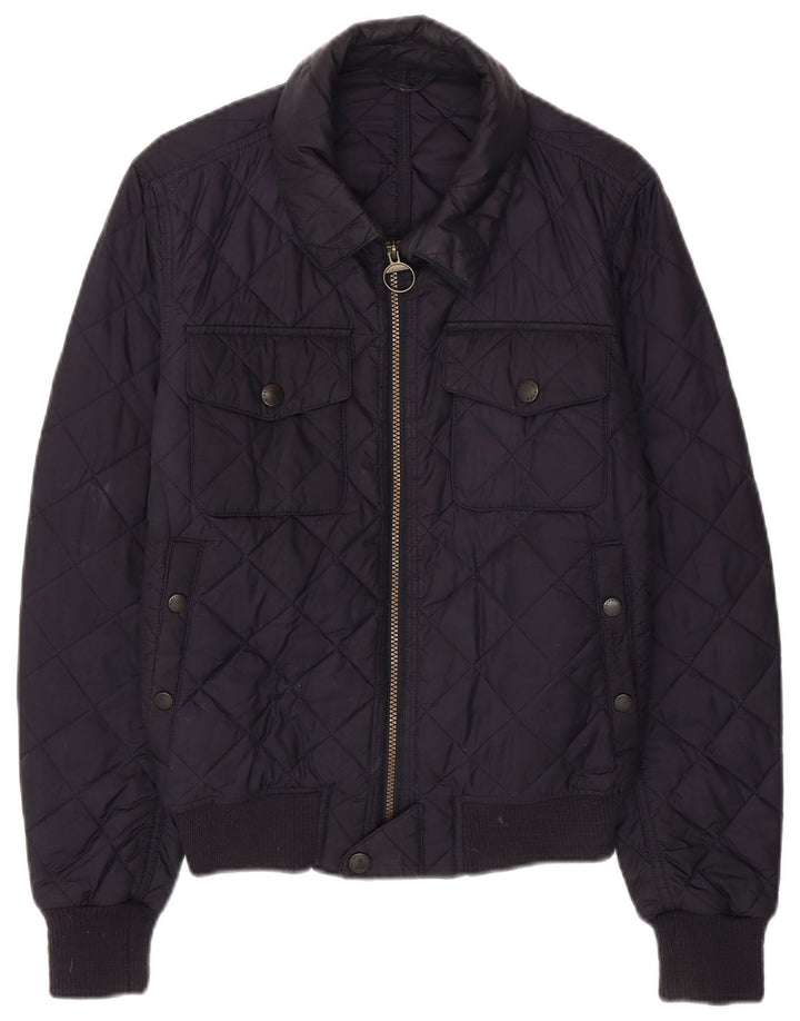 Barbour Mens Quilted Jacket UK 36 Small Navy Blue Polyamide