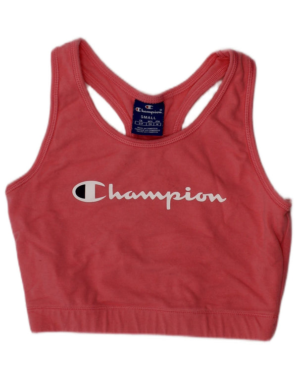 Champion Womens Graphic Sport Bra Top Small Pink Cotton Sports