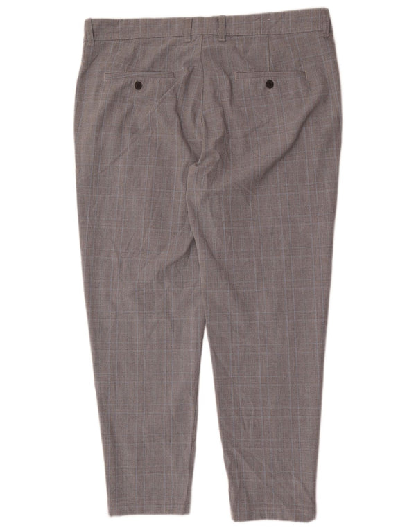 Zara muške uske chino hlače EU 48 XL W38 L28 sive karirane