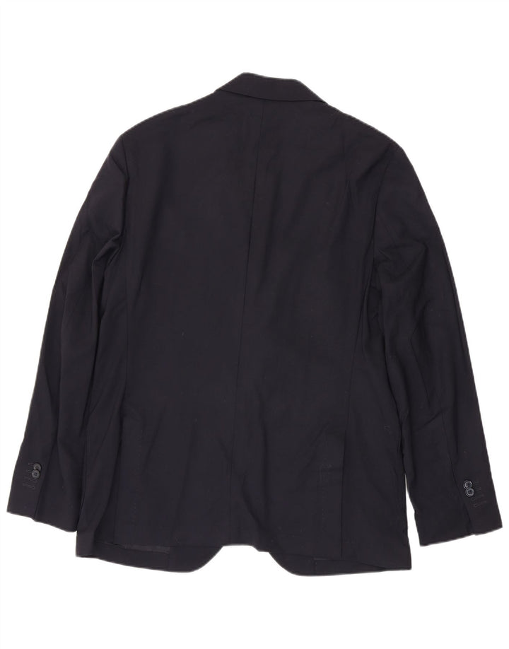 Massimo Dutti Veste Blazer 2 Boutons Homme EU 52 Grande Laine Bleu Marine