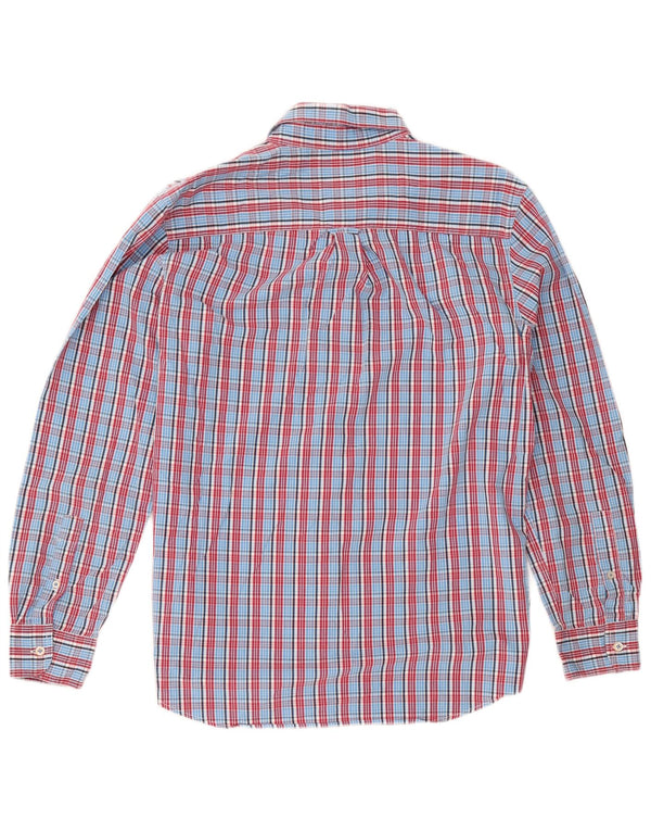 Chaps Mens Shirt Medium Blue Check Cotton