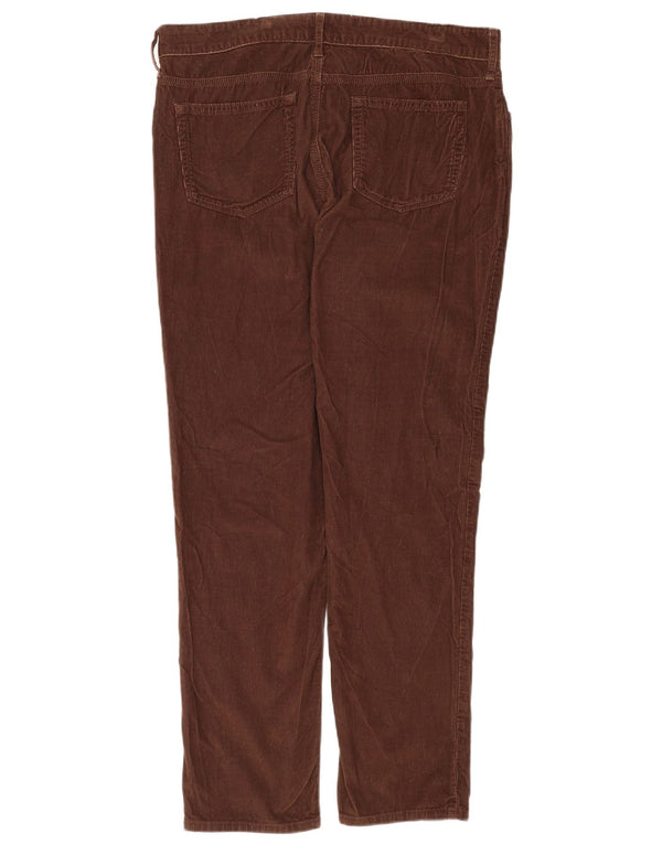 Eddie Bauer Womens Straight Corduroy Trousers US 12 Large W34 L31 Brown