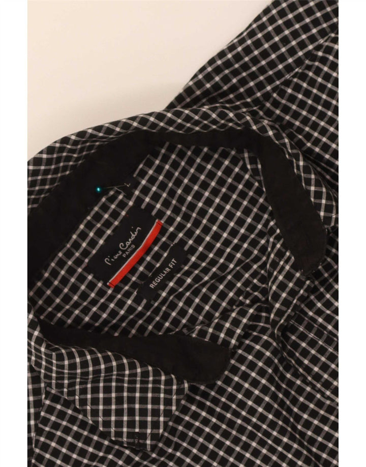 Pierre Cardin Mens Regular Fit Shirt Large Black Check