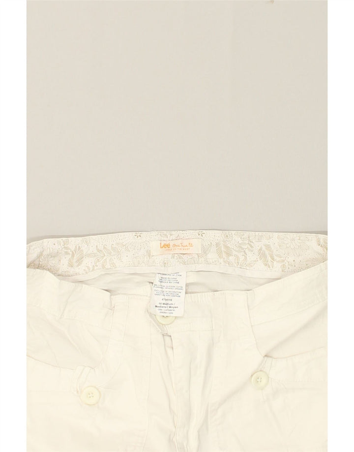 LEE Womens Chino Shorts US 10 Large W30 White Cotton | Vintage Lee | Thrift | Second-Hand Lee | Used Clothing | Messina Hembry 
