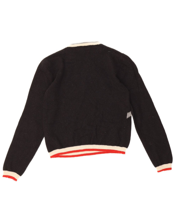 Maglione girocollo corto da donna Fred Perry UK 4 XS Nero geometrico