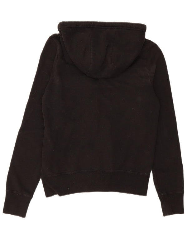 Abercrombie & Fitch Womens Graphic Zip Hoodie Sweater UK 14 Medium Black