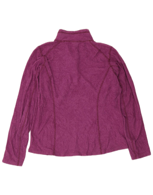 Suéter de lã feminino The North Face com zíper e gola UK 14 poliéster roxo médio