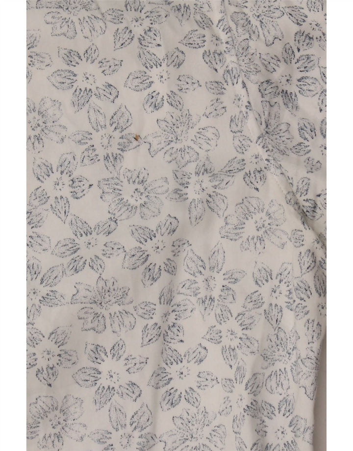 Ted Baker Herrenhemd, Größe 3, mittelgroß, weiße Baumwolle mit Blumenmuster