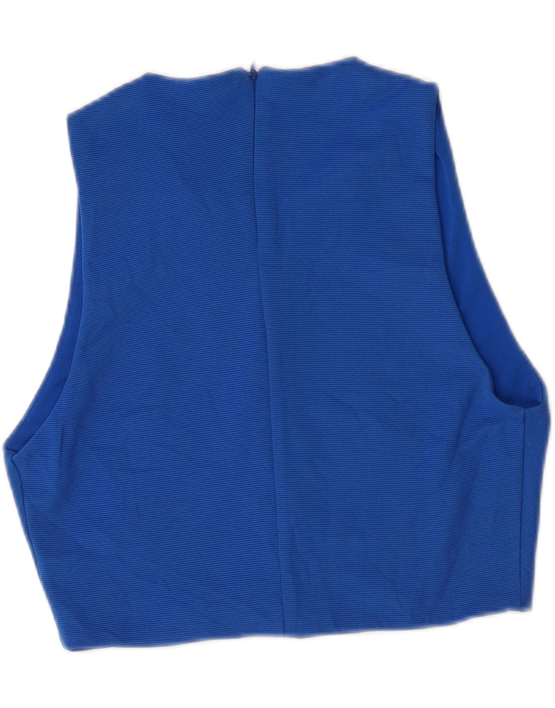 ZARA Womens Crop Sleeveless Blouse Top UK 14 Large Blue Polyester Vintage Zara and Second-Hand Zara from Messina Hembry 