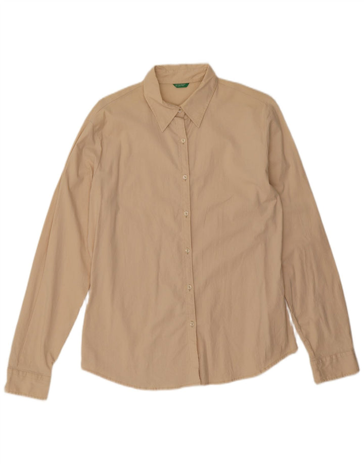 Benetton Womens Shirt UK 16 Large Beige