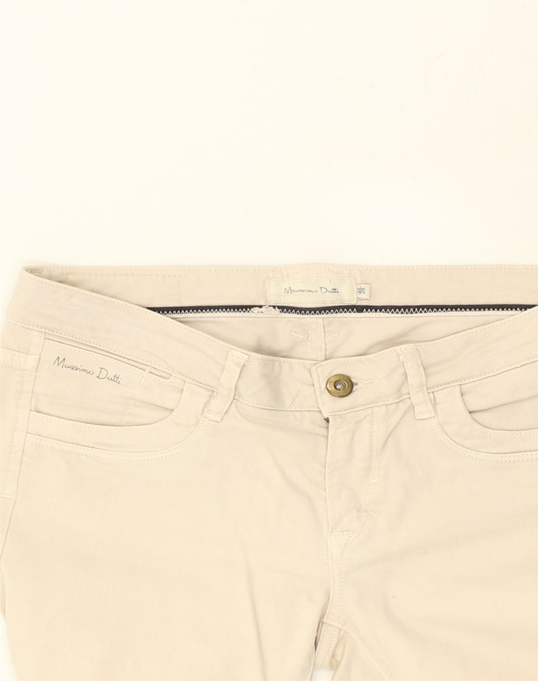 MASSIMO DUTTI Womens Skinny Jeans EU 38 Small W32 L29 Beige Cotton | Vintage Massimo Dutti | Thrift | Second-Hand Massimo Dutti | Used Clothing | Messina Hembry 