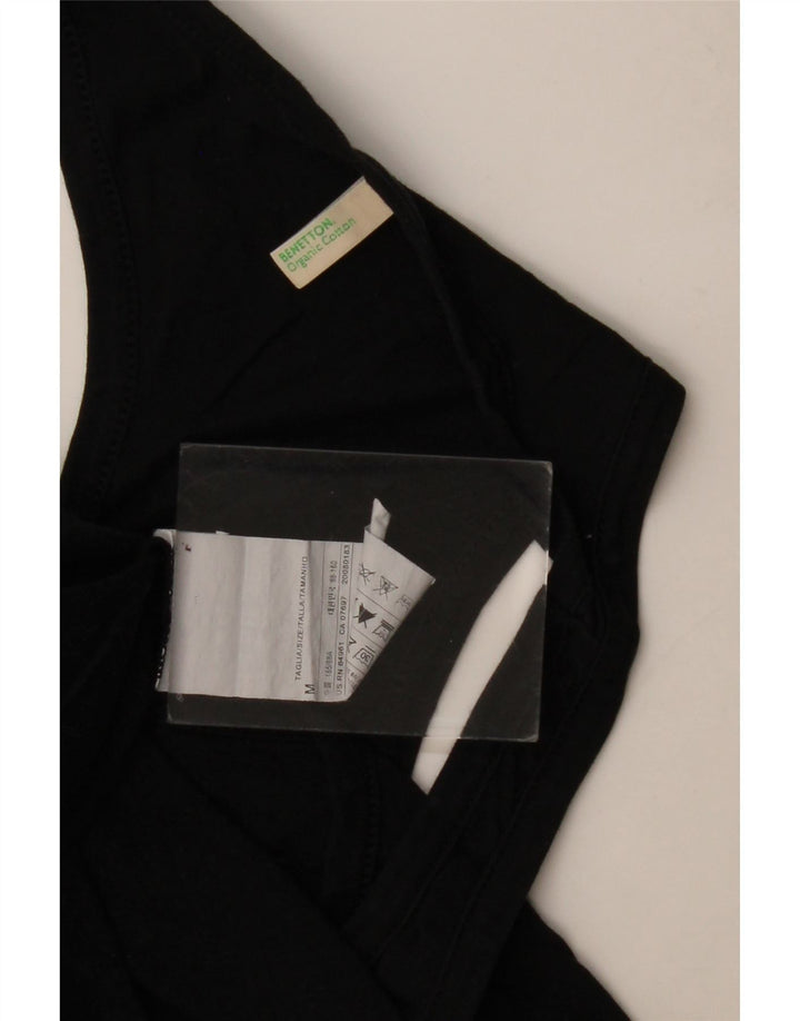 Benetton Womens Vest Top UK 12 Medium Black Cotton