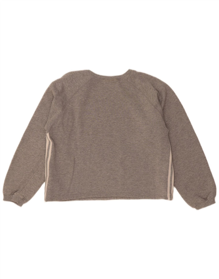 Adidas Womens Sweatshirt Jumper UK 14 Medium Grey Cotton