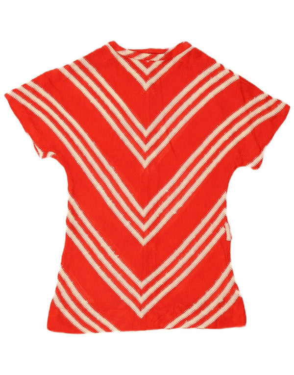 Vintage Womens Knit Blouse Top EU 40 Medium Red Chevron