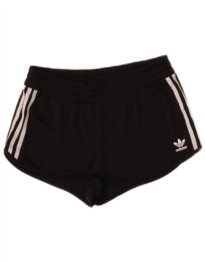 Adidas Womens Sport Shorts UK 12 Medium Black Colourblock Polyester