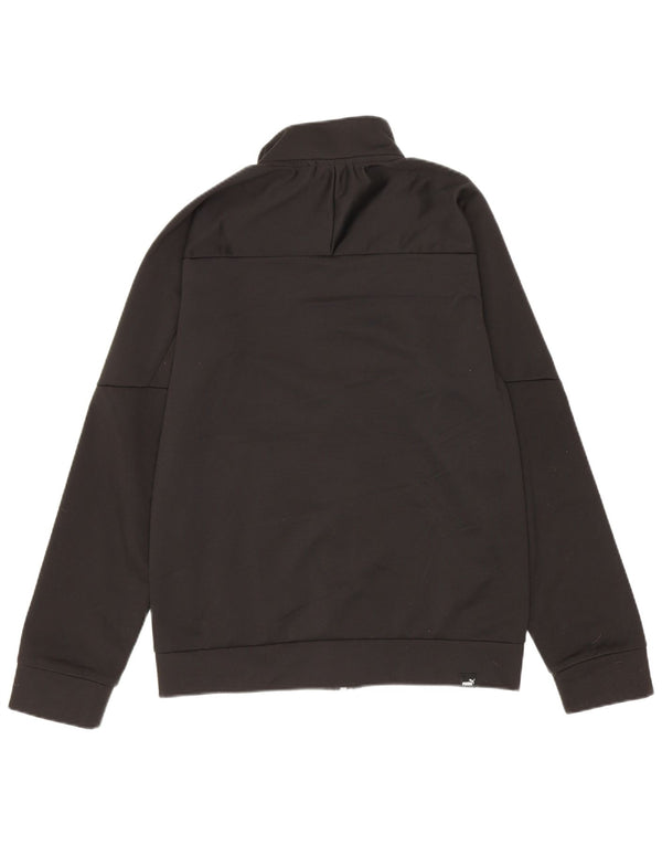 Puma Jungen Grafik-Trainingsanzug-Top-Jacke, 11–12 Jahre, schwarzes Polyester