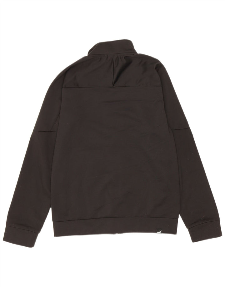 Puma Jungen Grafik-Trainingsanzug-Top-Jacke, 11–12 Jahre, schwarzes Polyester
