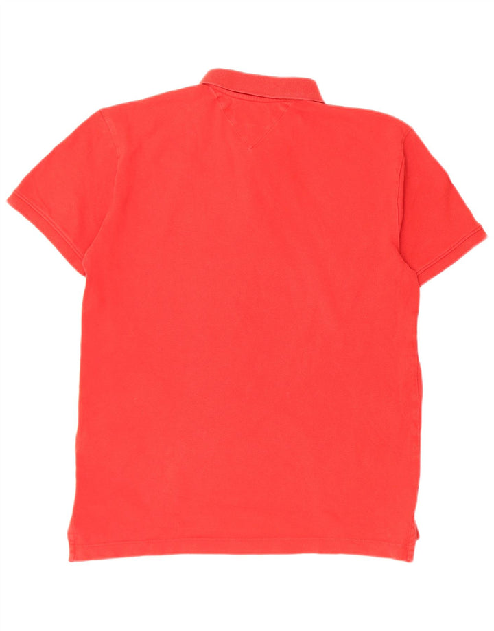 Tommy Hilfiger Mens Polo Shirt Medium Red Cotton