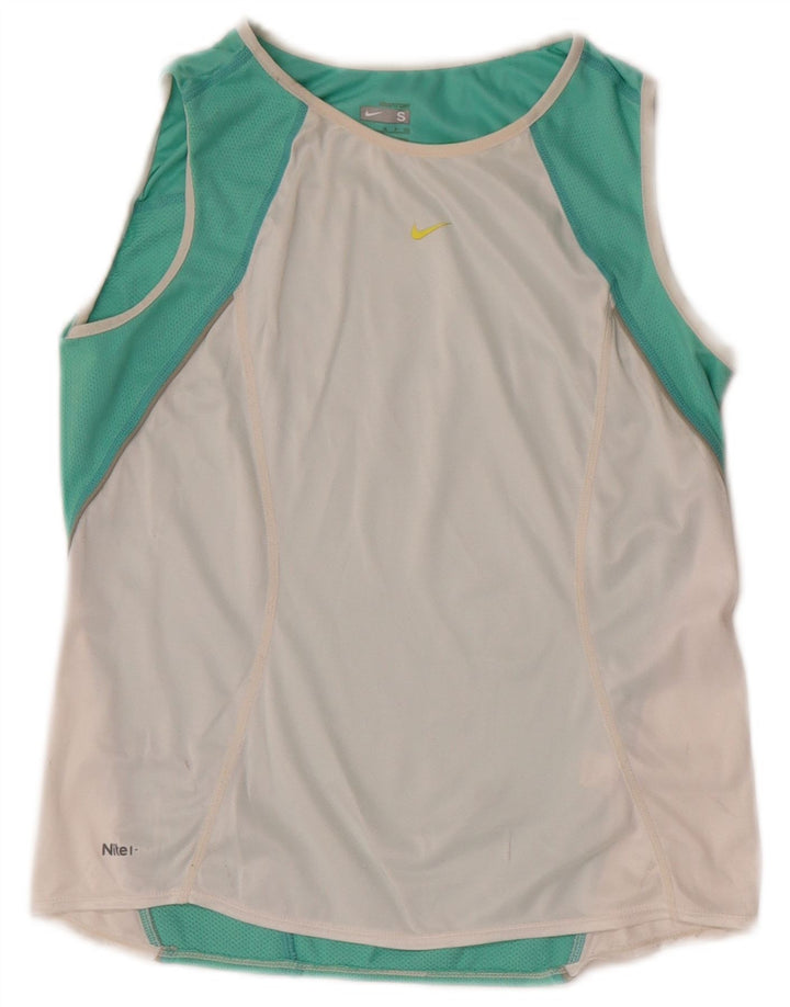 Nike Womens Crop Vest Top UK 8 Small White Colourblock