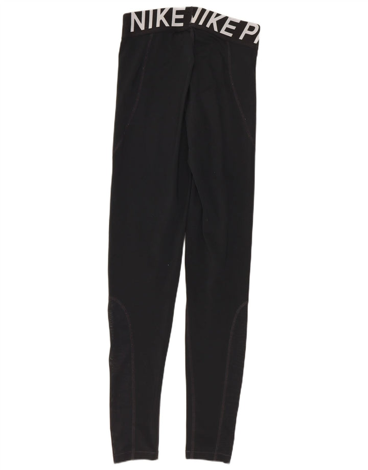 Nike Womens Graphic Leggings UK 8 Small  Black Polyester