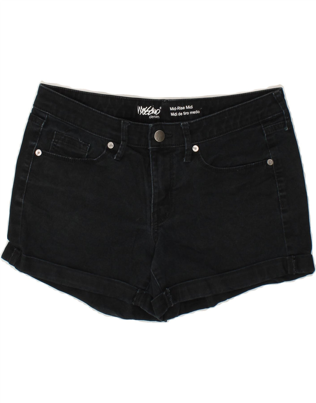 MOSSIMO Womens Mid Rise Denim Shorts US 6 Medium W28  Navy Blue Cotton Vintage Mossimo and Second-Hand Mossimo from Messina Hembry 