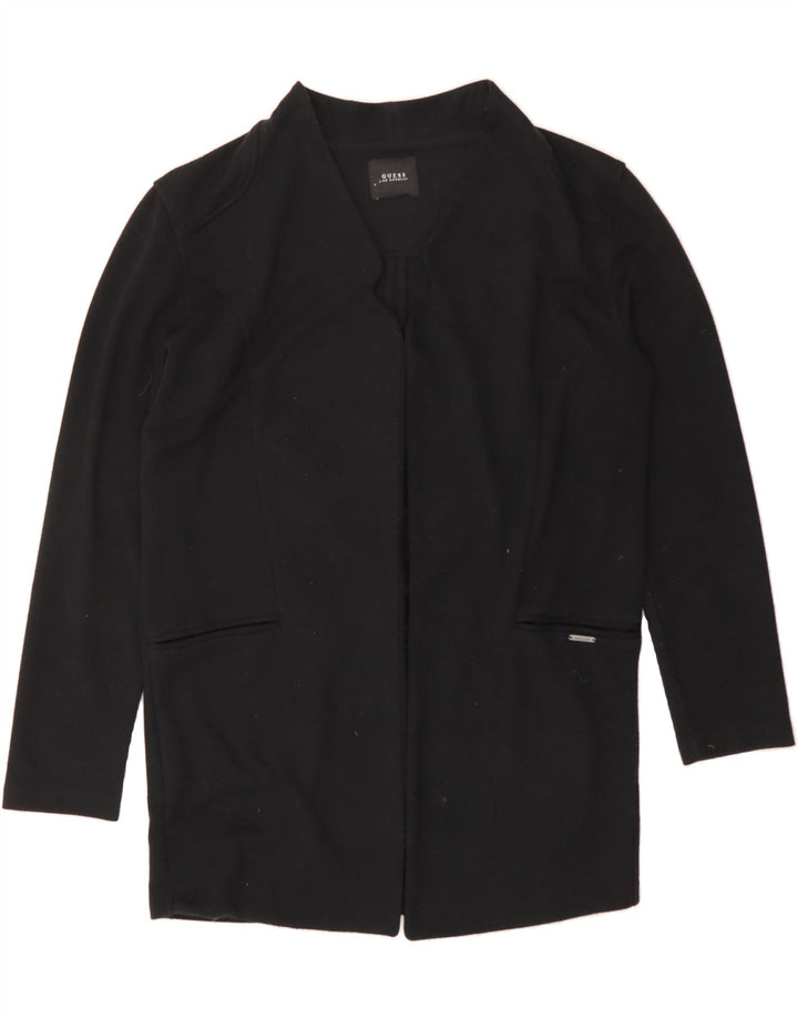 GUESS Womens Longline Oversized Open Blazer Jacket UK 8 Small Black Cotton Vintage Guess and Second-Hand Guess from Messina Hembry 