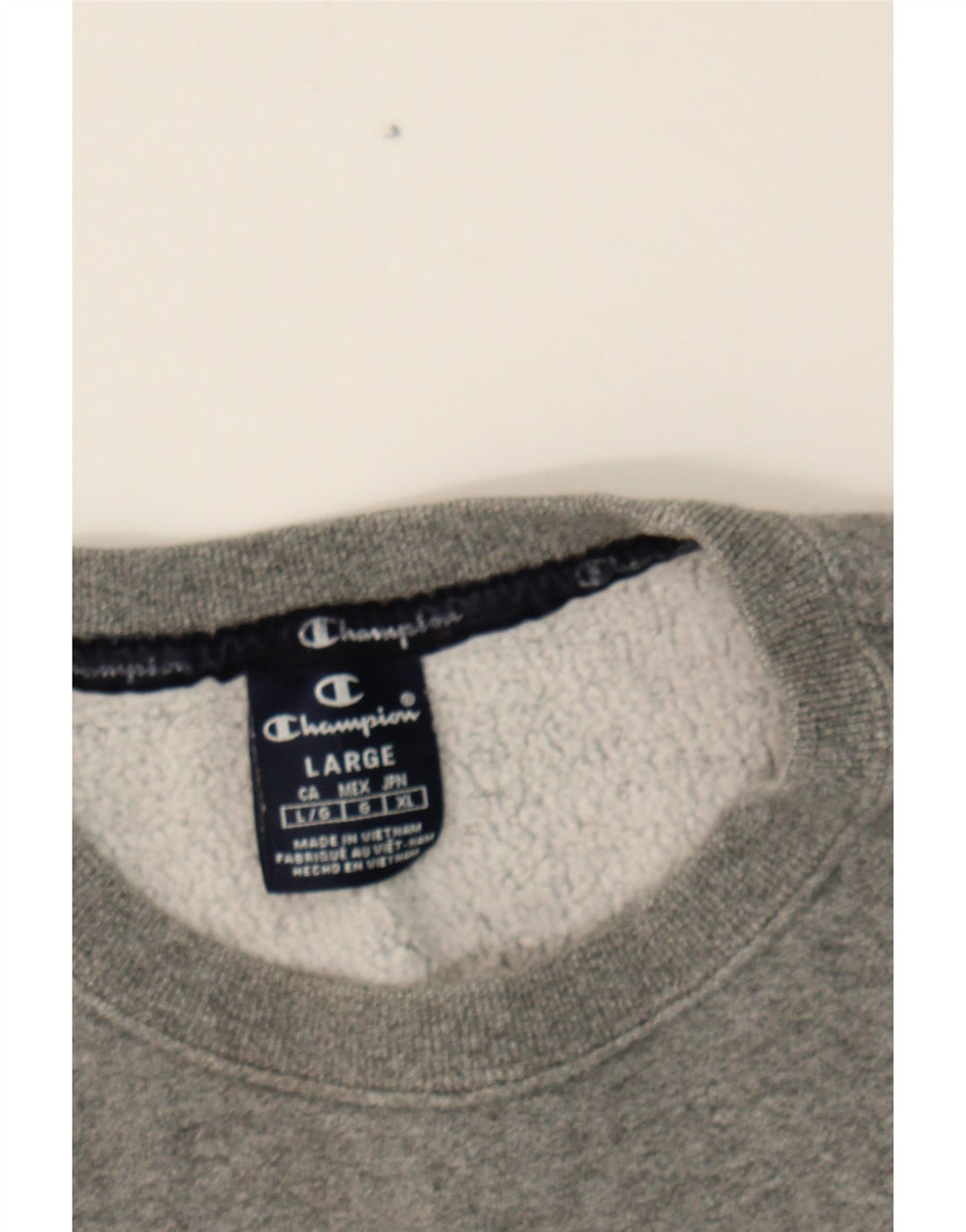 CHAMPION Mens Graphic Sweatshirt Jumper Large Grey Cotton Vintage Champion and Second-Hand Champion from Messina Hembry 
