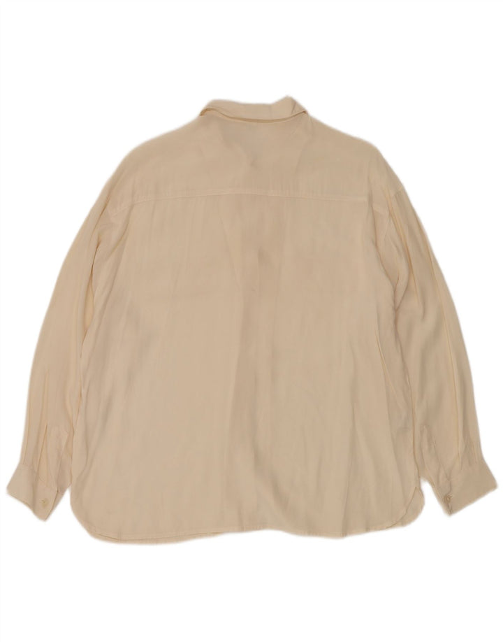 VINTAGE Womens Shirt UK 12 Medium Off White