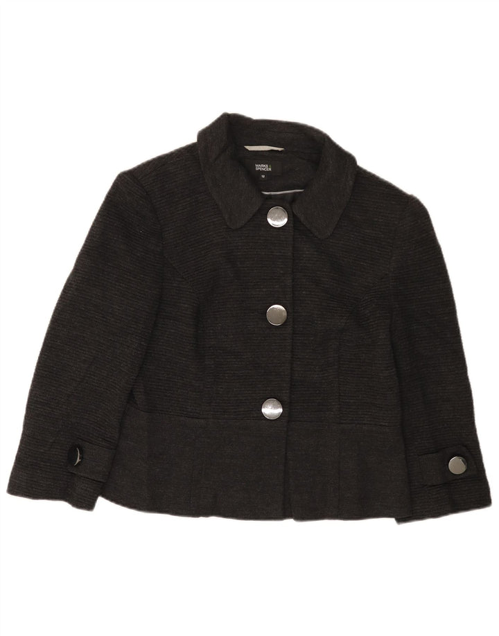 Giacca blazer da donna a 3 bottoni con maniche a 3/4 Marks & Spencer UK 12 Grigio medio